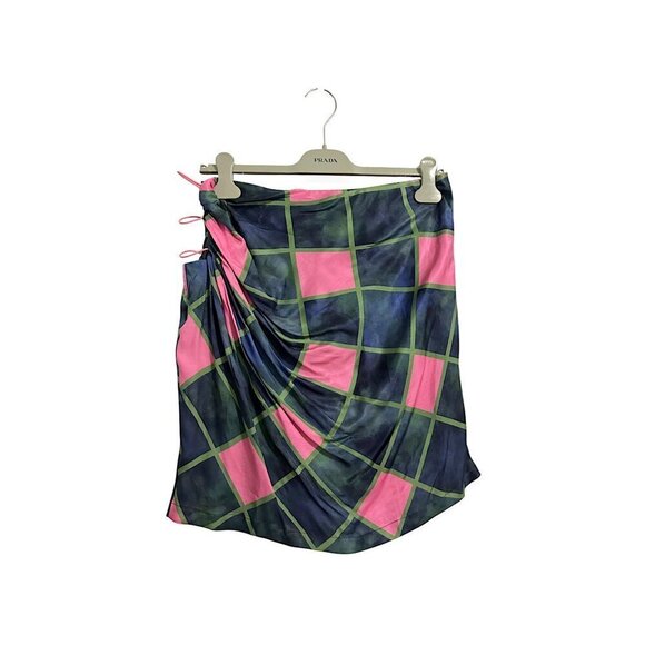 Ahluwalia  Cutout Draped Printed Mini‎ Skirt, UK12/US 8, New with tag - Picture 2 of 15